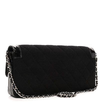 Chanel Jersey Patent Quilted 2.55 Reissue East West Flap Black 2 of 5
