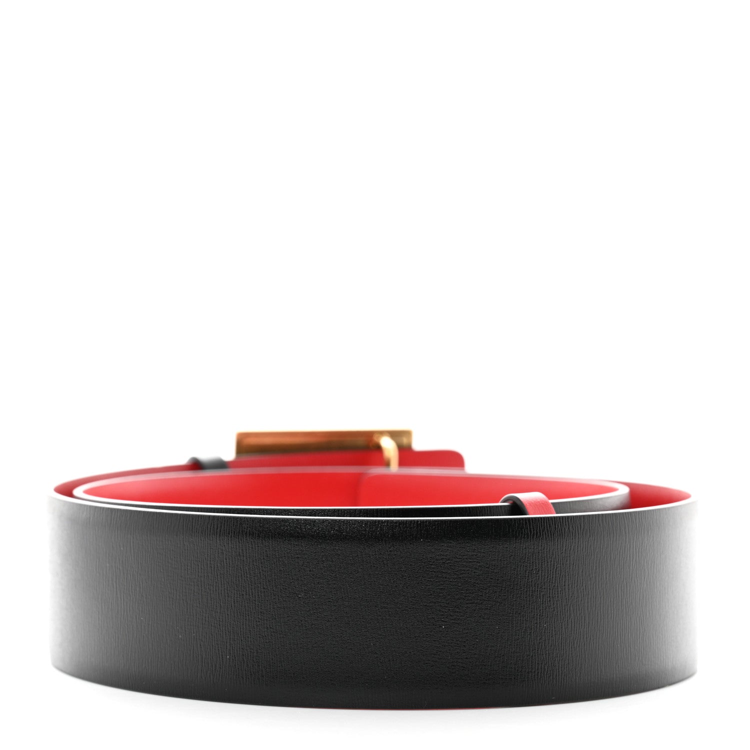 Valentino Garavani Glossy Calfskin One Stud Reversible Belt 70 28 Black Pure Red 2 of 8