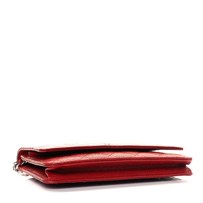 Chanel Caviar Quilted Wallet on Chain WOC Red 4 of 12