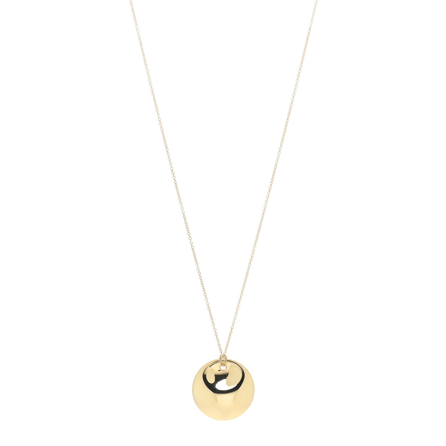 18K Yellow Gold Elsa Peretti Round Disc Pendant Necklace