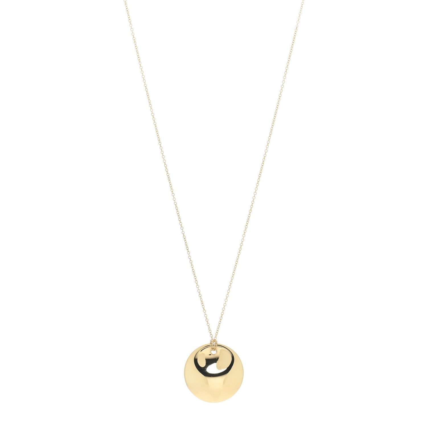 Tiffany 18K Yellow Gold Elsa Peretti Round Disc Pendant Necklace 1 of 5