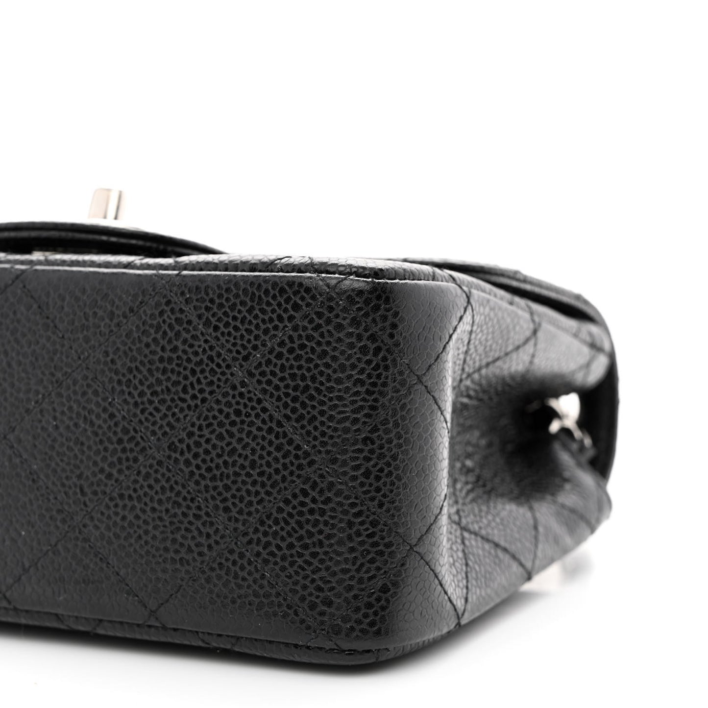 Caviar Quilted Mini Square Flap Black