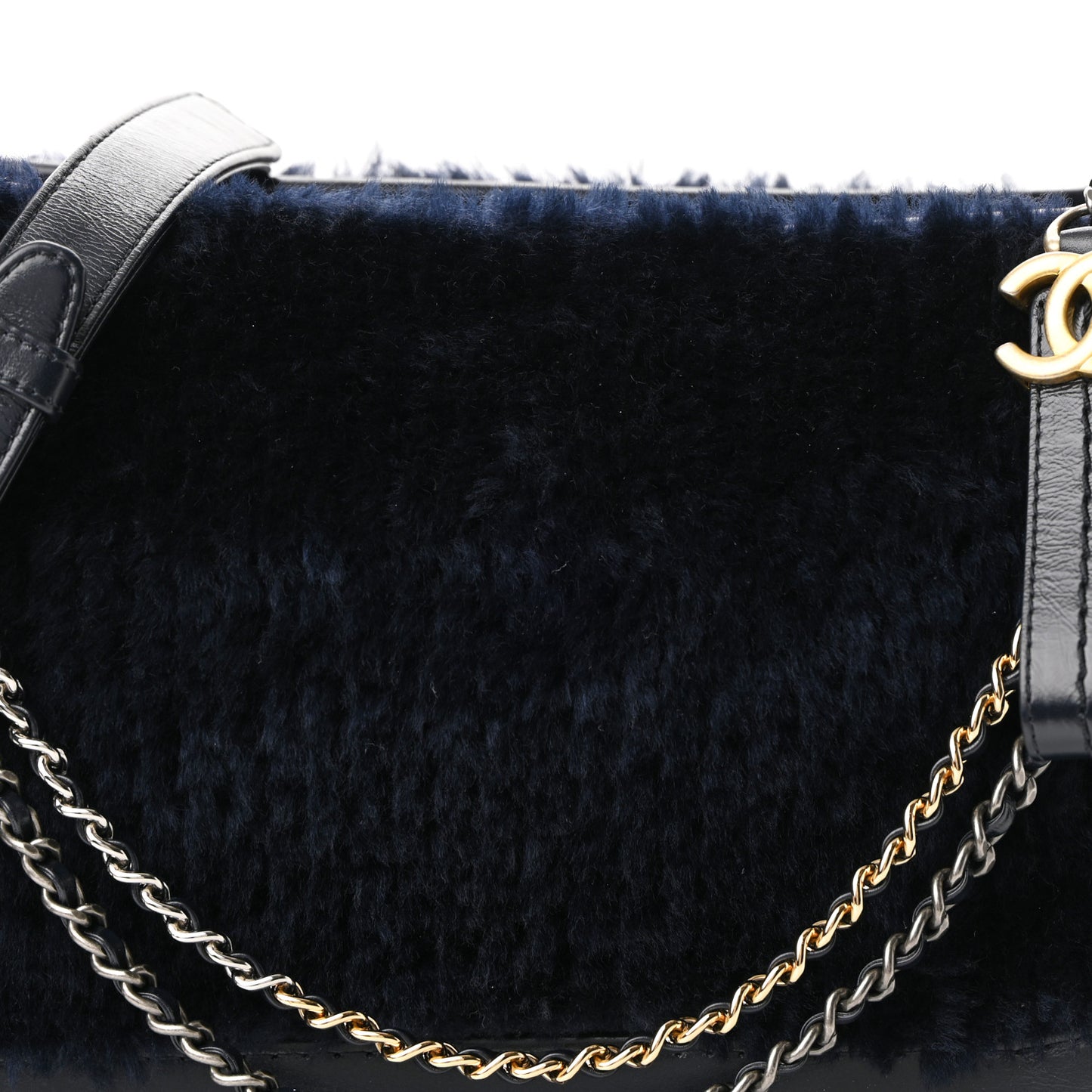 Shearling Medium Gabrielle Hobo Navy