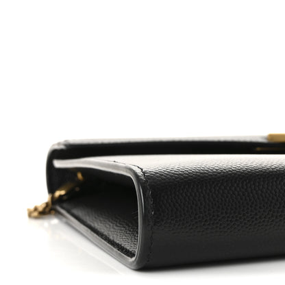 Saint Laurent Grain De Poudre Monogram Cassandra Chain Wallet Black 8 of 10