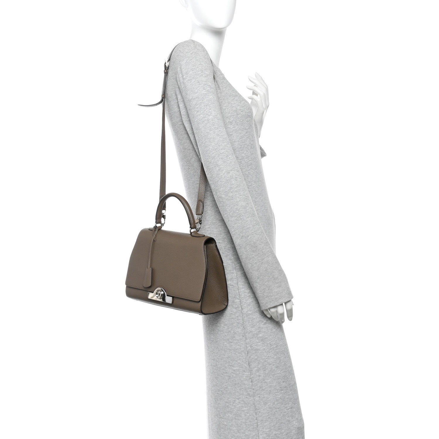 Moynat Taurillon Blush Rejane PM Taupe 2 of 9