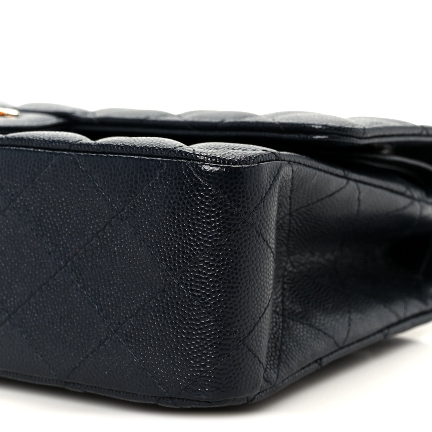 Chanel Caviar Quilted Medium Double Flap Navy 11 of 12