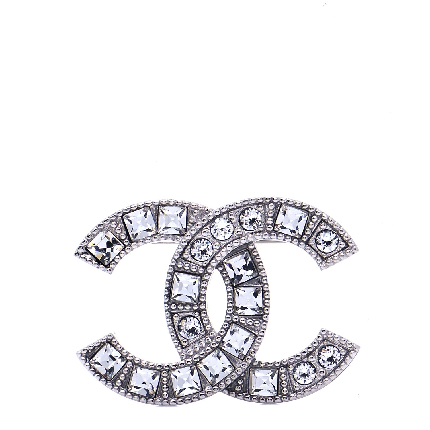 Chanel Baguette Crystal CC Small Brooch Silver 1 of 5