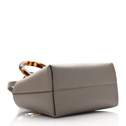 Fendi Vitello King Plexiglass Logo Embossed Mini By The Way Top Handle Boston Bag Tortora 4 of 9