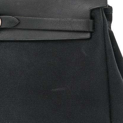 Hermes Toile Vache Calfskin Herbag 30 Black 10 of 13