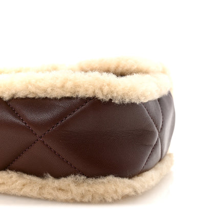 Chanel Shearling Lambskin Quilted Furry Coco Flap Beige Dark Brown 10 of 11