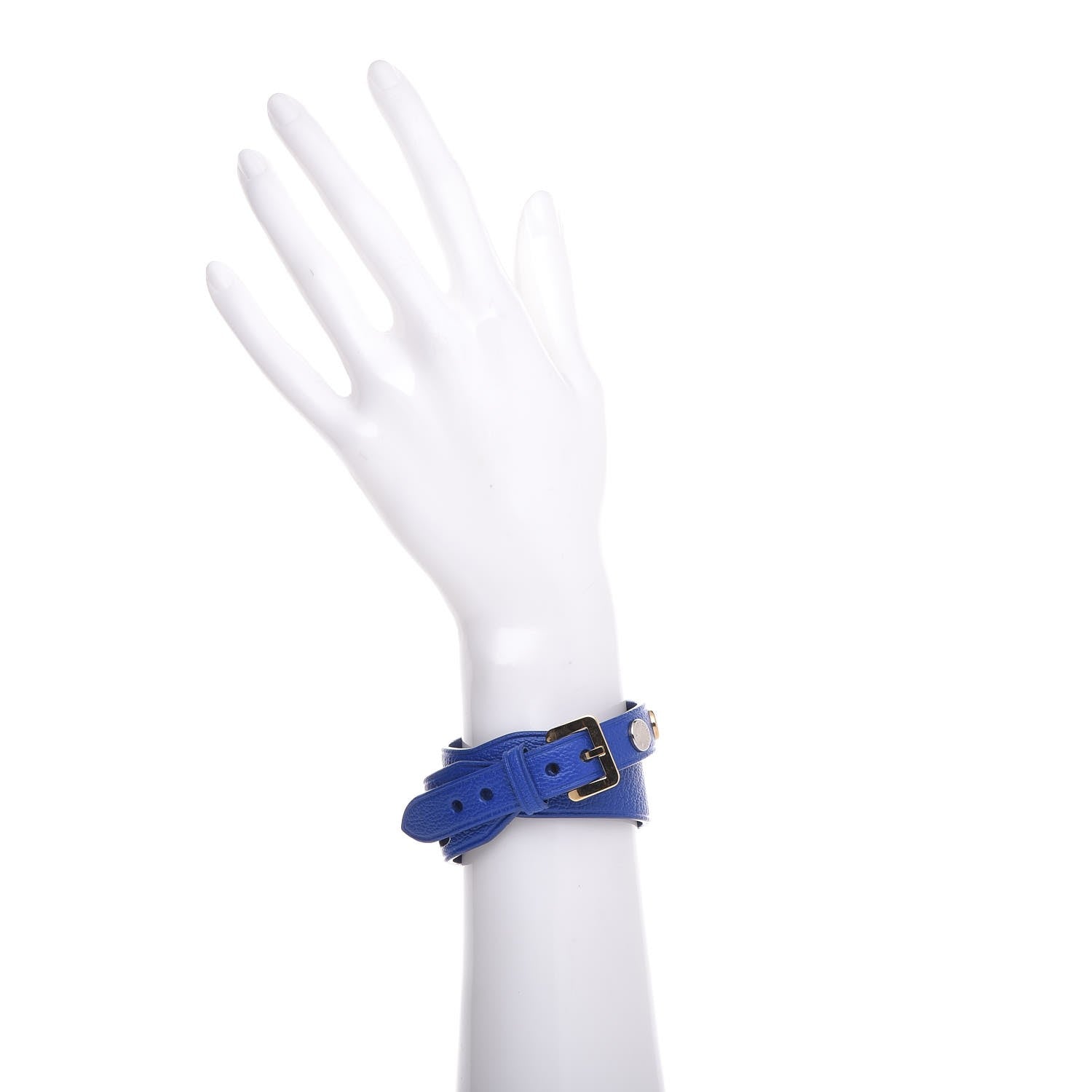 Louis Vuitton Goatskin Spike It Wrap Bracelet 17 Blue 2 of 8