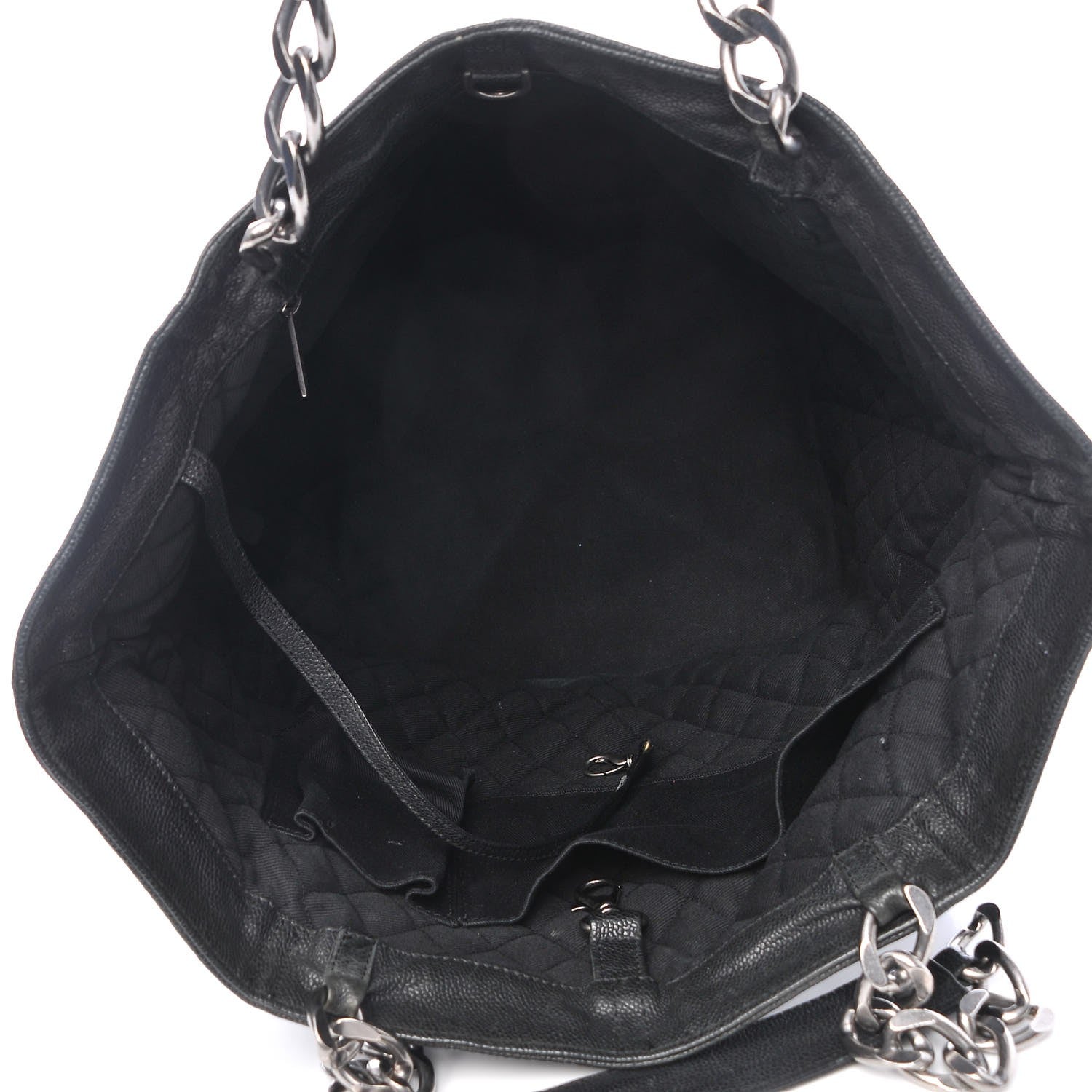 Chanel Distressed Caviar Outdoor Tote Black 5 of 16