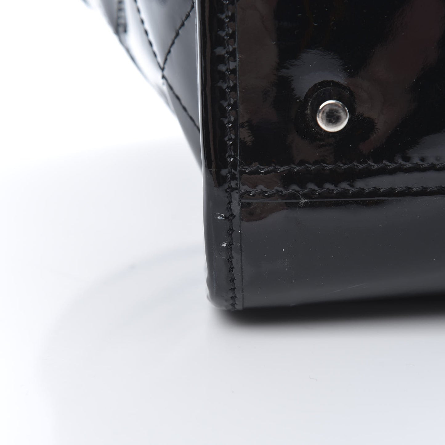 Patent Quilted Large Manor Tote Black