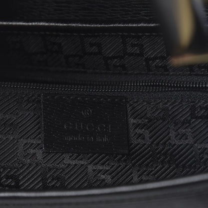 Gucci Calfskin Bamboo Handle Jackie O Hobo Black 6 of 10