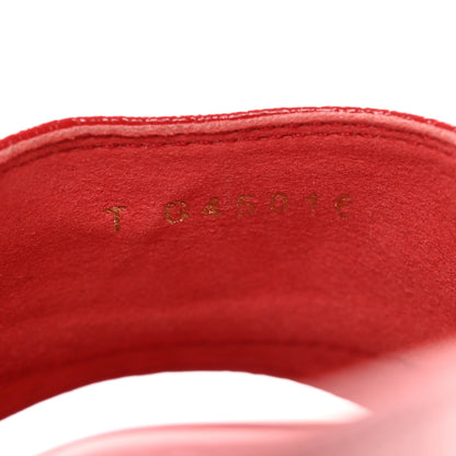 Chanel Crumpled Patent Lambskin Platform Sandals 40.5 Red 8 of 11