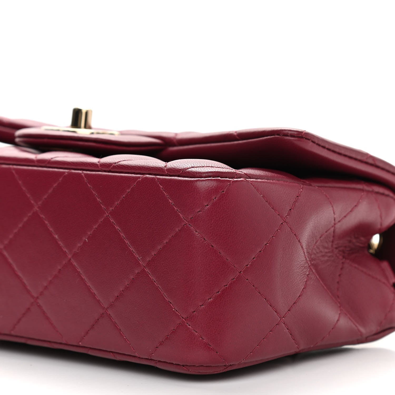 Chanel Lambskin Quilted Mini Rectangular Flap Burgundy 9 of 10