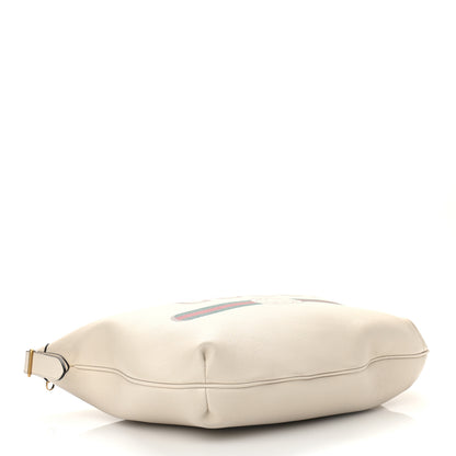 Gucci Grained Calfskin Logo Half Moon Hobo White 4 of 10