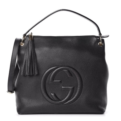 Gucci Pebbled Calfskin Large Soho Hobo Black 1 of 14
