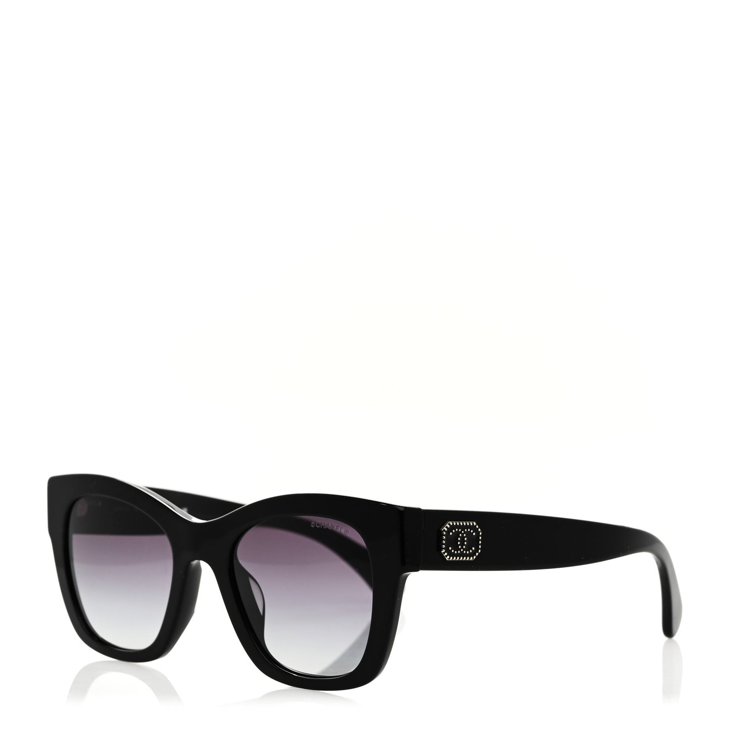 Acetate Square CC Heart Sunglasses 5478-A Black