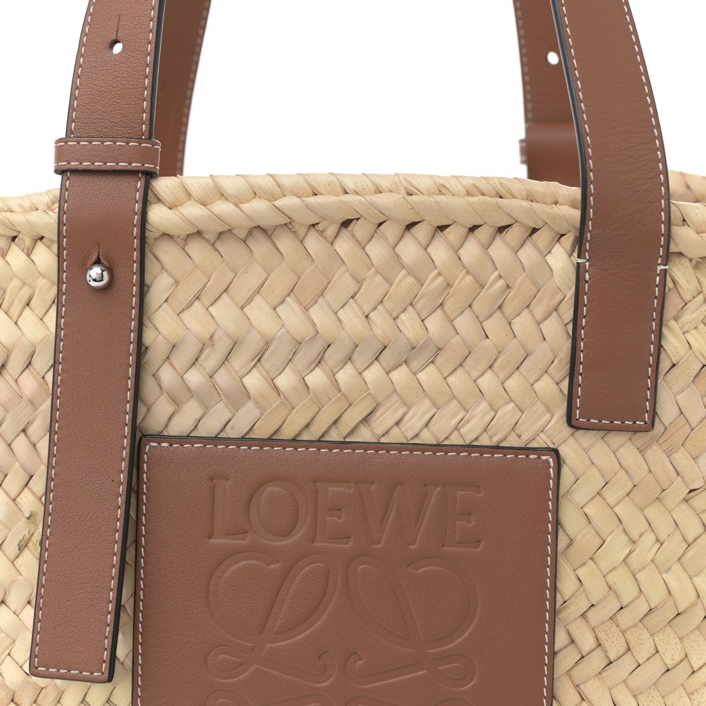 Raffia Basket Tote Bag Natural Tan