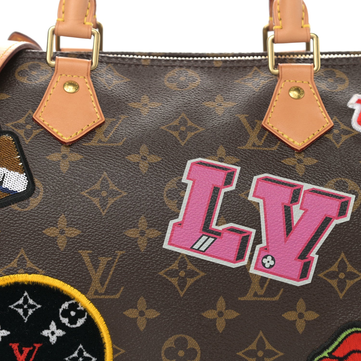 Louis Vuitton Monogram Patches Speedy Bandouliere 30 7 of 9