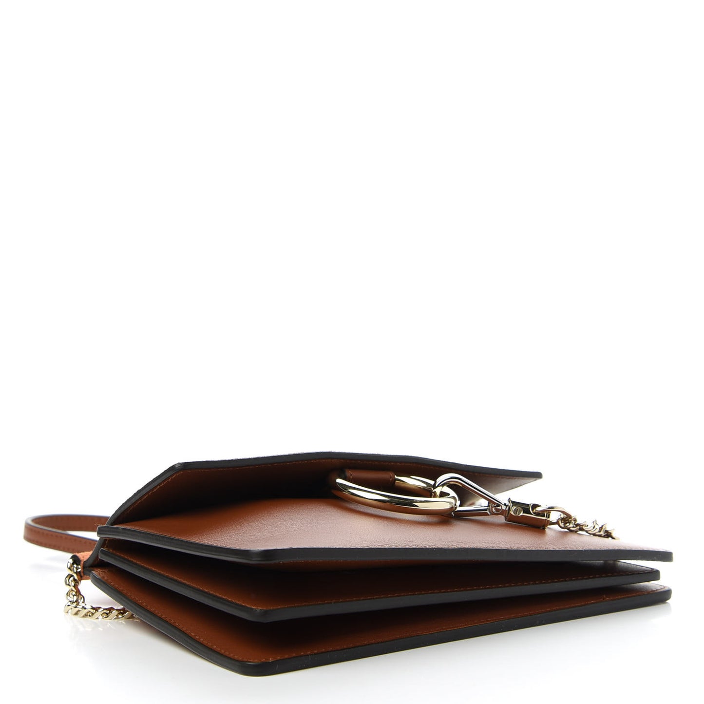 Calfskin Suede Mini Chain Faye Shoulder Bag Tobacco