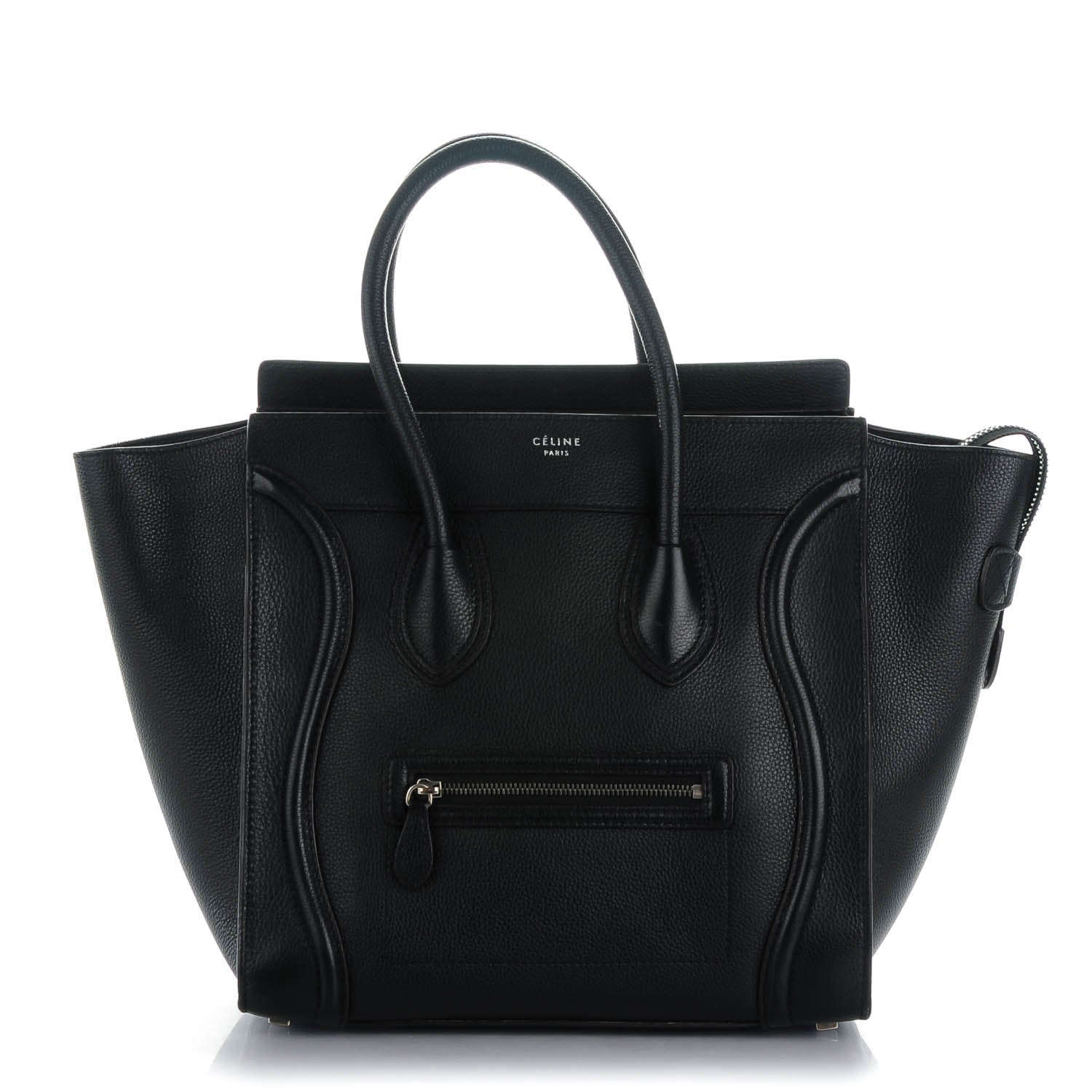 Celine Drummed Calfskin Mini Luggage Black 1 of 9