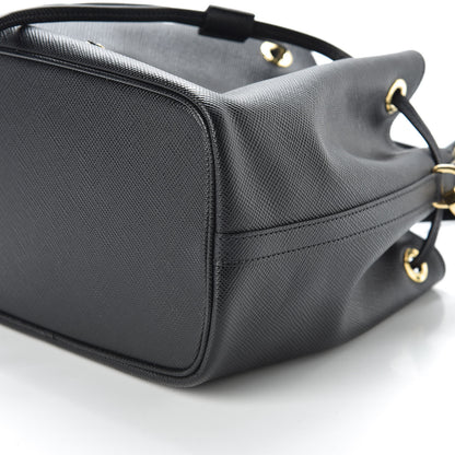 Prada Saffiano Cuir Bucket Bag Black 6 of 8