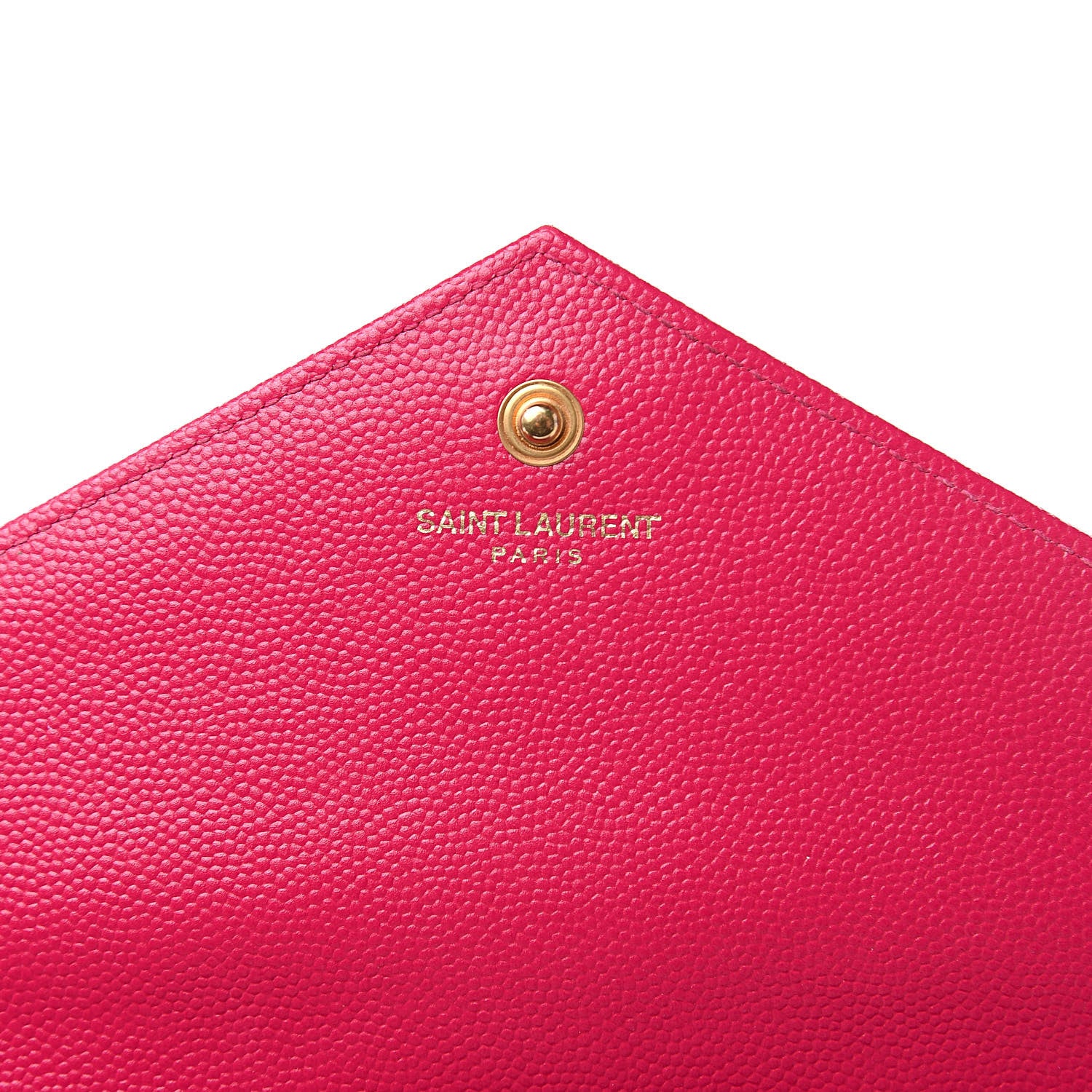 Saint Laurent Grain De Poudre Matelasse Chevron Monogram Chain Wallet Bubblegum 7 of 11