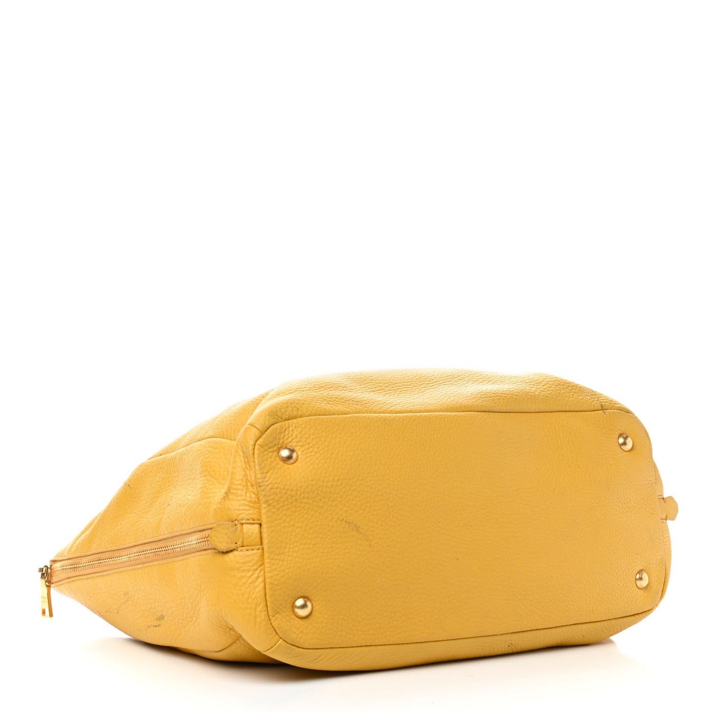 Vitello Daino Side Zip Tote Mimosa