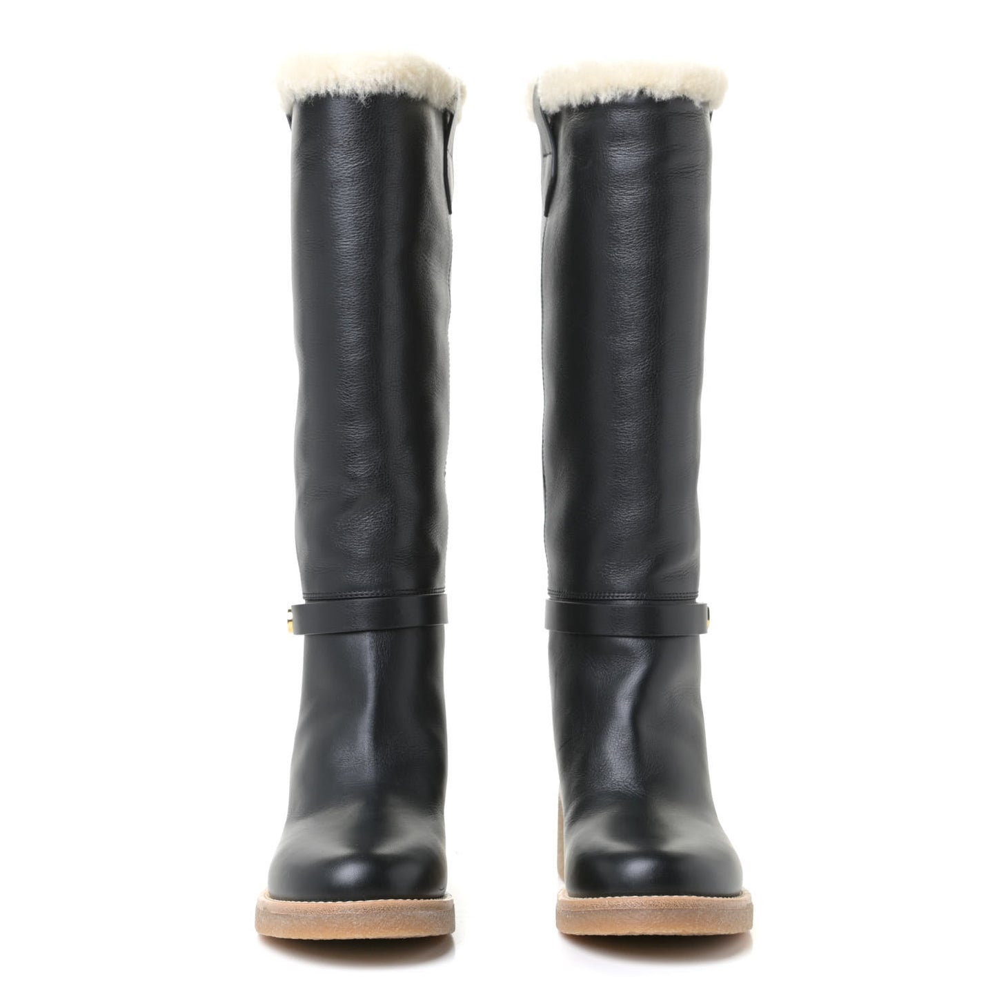 Calfskin Shearling D-Furious Boots 37 Black