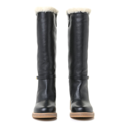 Christian Dior Calfskin Shearling D-Furious Boots 37 Black 9 of 20