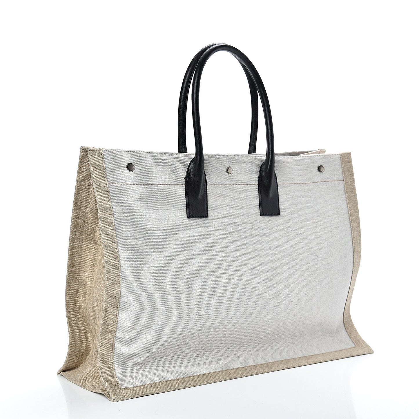 Linen Calfskin Rive Gauche Tote Optic White