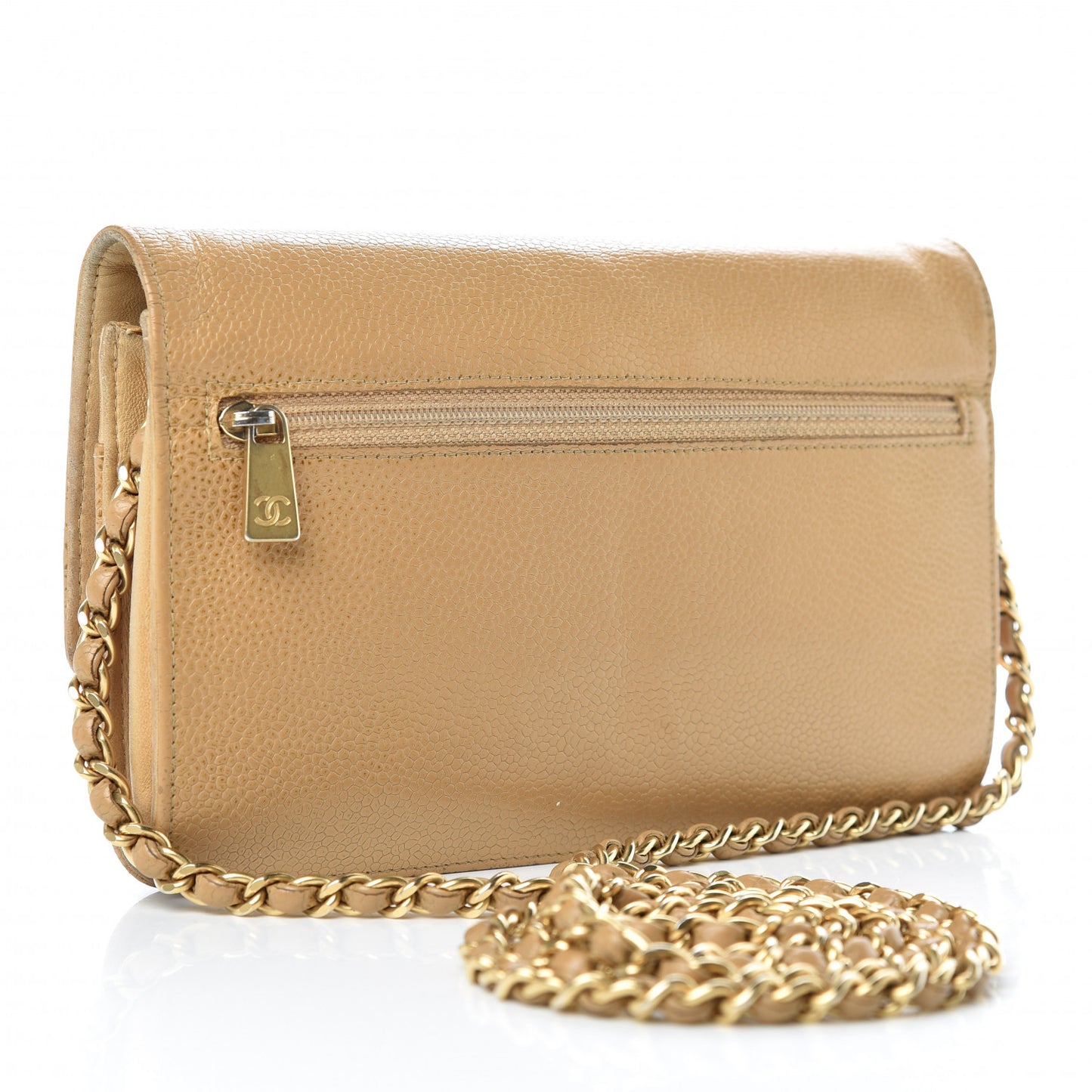 Caviar Timeless CC Wallet On Chain WOC Beige