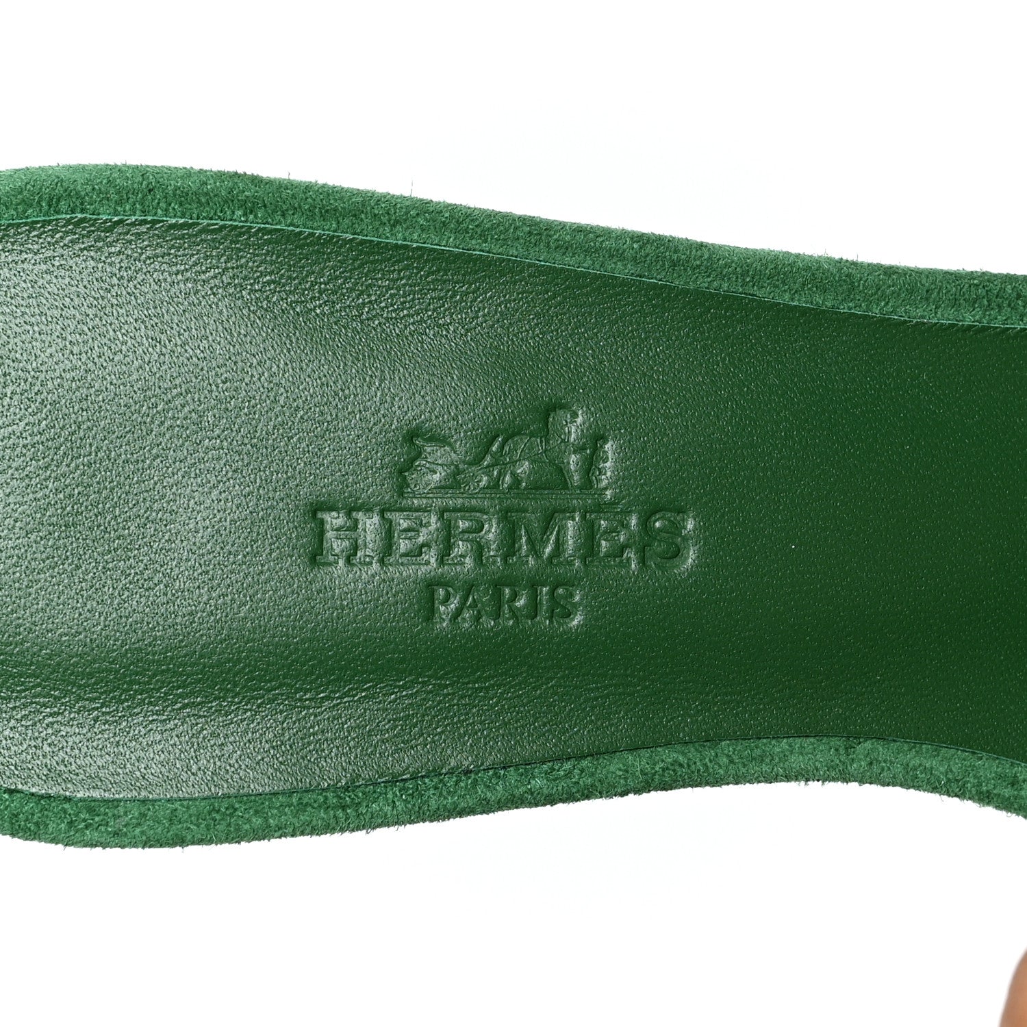 Hermes Suede Goatskin Oasis Sandals 36.5 Vert Electrique 8 of 9