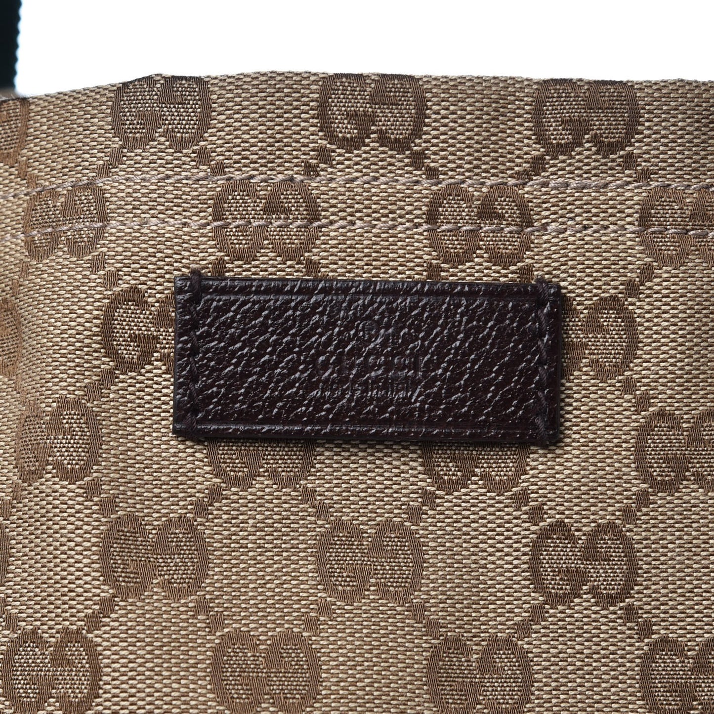 GG Monogram Medium Web Handle Vertical Tote Dark Brown