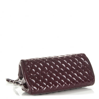 Chanel Patent Quilted Medium Just Mademoiselle Bowling Bag Burgundy 4 of 7
