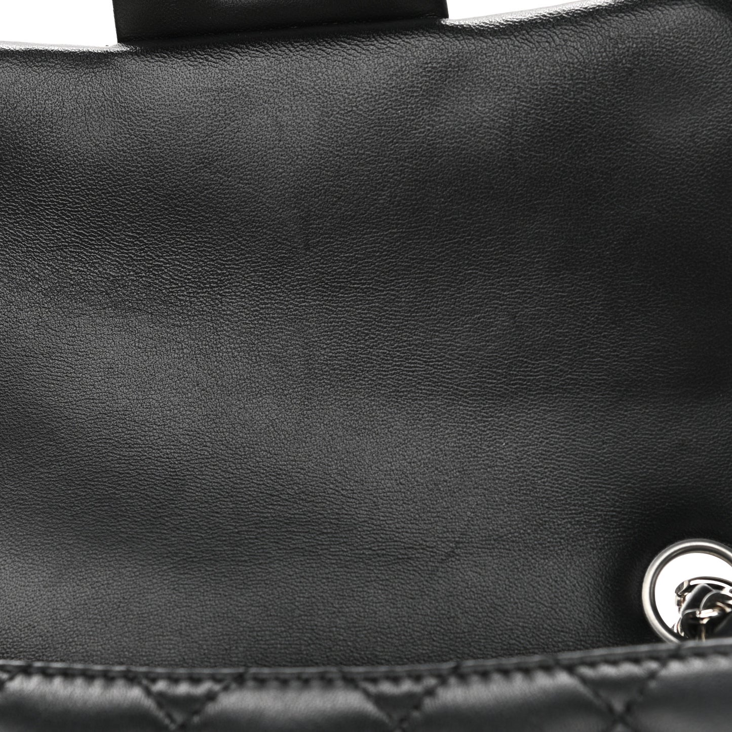 Lambskin Quilted Mini Square Flap Black