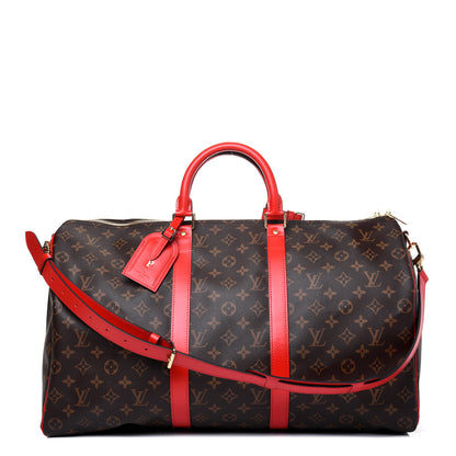 Louis Vuitton Calfskin Monogram Keepall Bandouliere 50 Coquelicot 1 of 12
