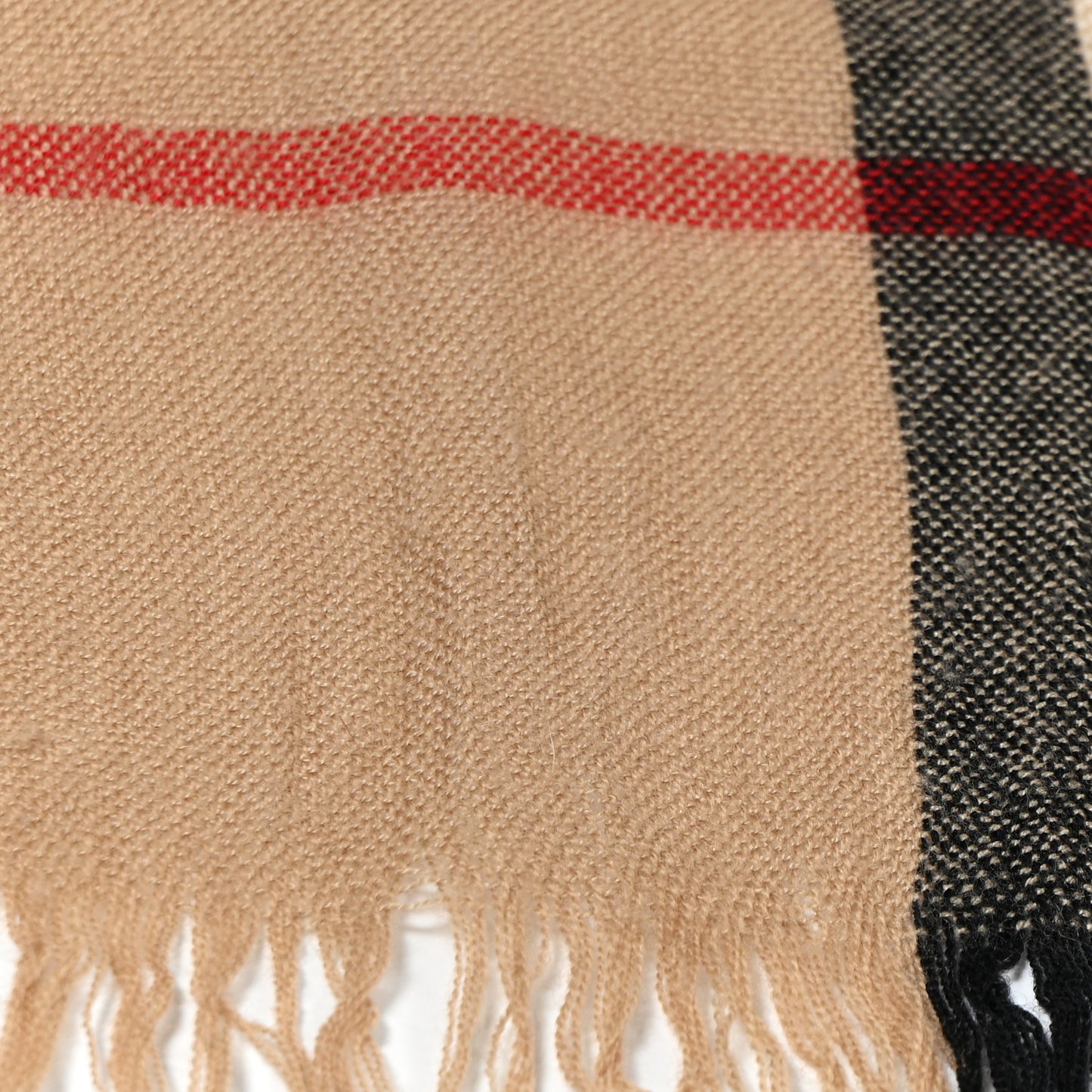Wool Silk Check Lightweight Scarf Archive Beige