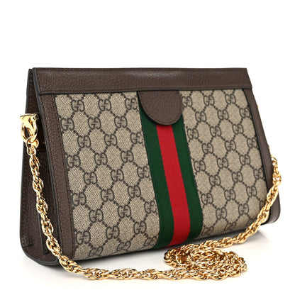 Gucci GG Supreme Monogram Web Small Ophidia Chain Shoulder Bag Brown 3 of 10