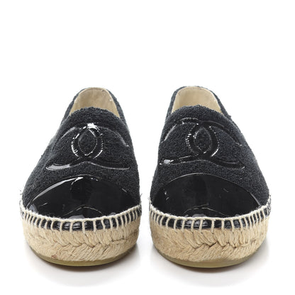 Chanel Fabric Patent Calfskin CC Espadrilles 36 Black 2 of 9