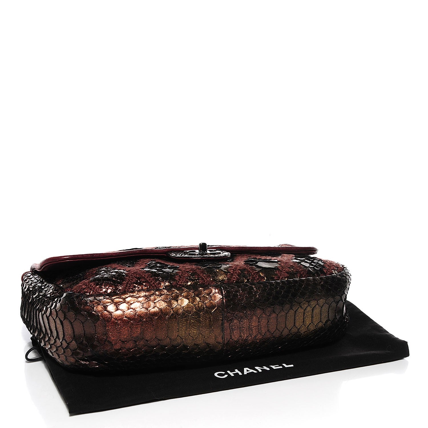 Chanel Python Crochet Soft and Chain Jumbo Flap Bronze 4 of 7