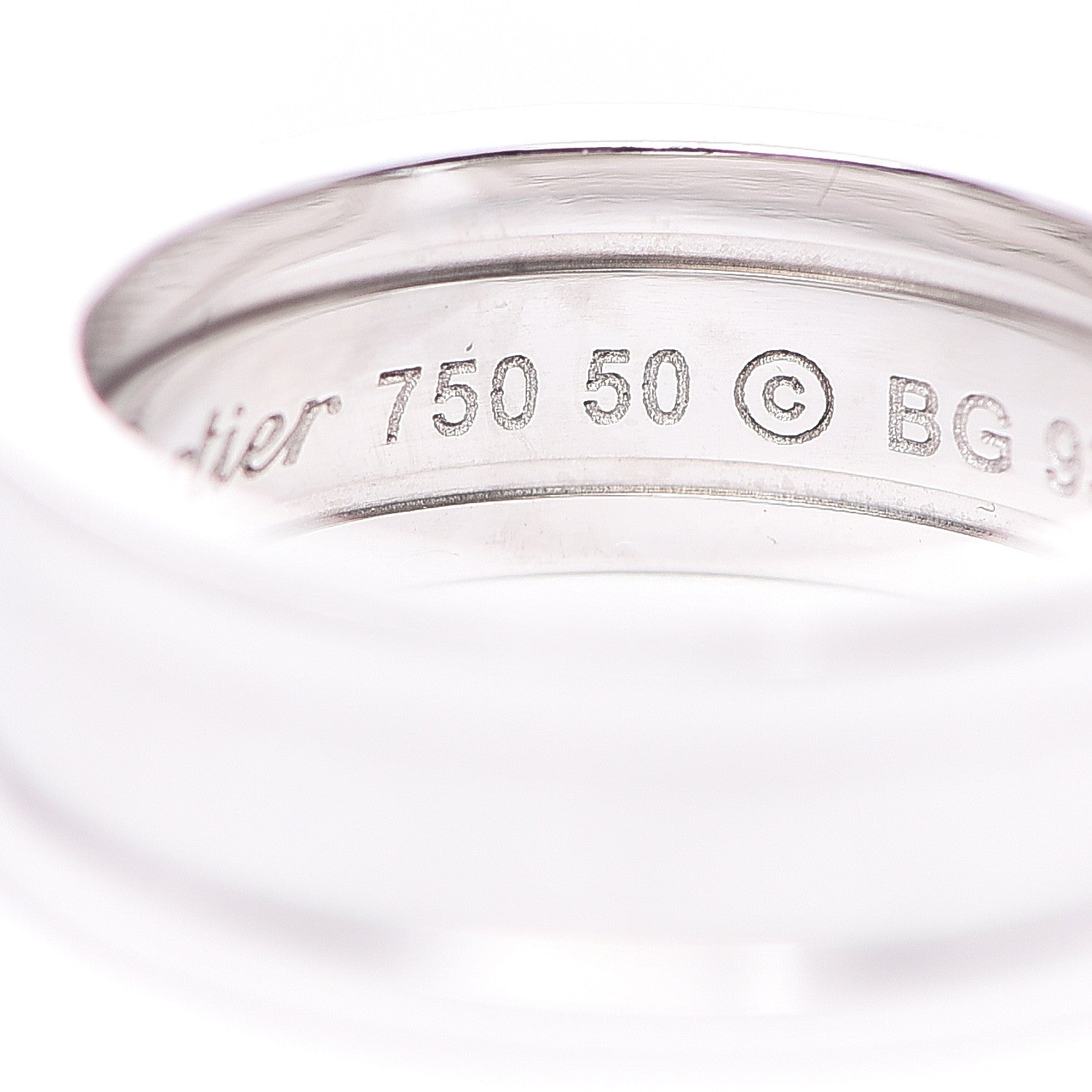 Cartier 18K White Gold 6.5mm Logo De Ring 50 5.25 4 of 6