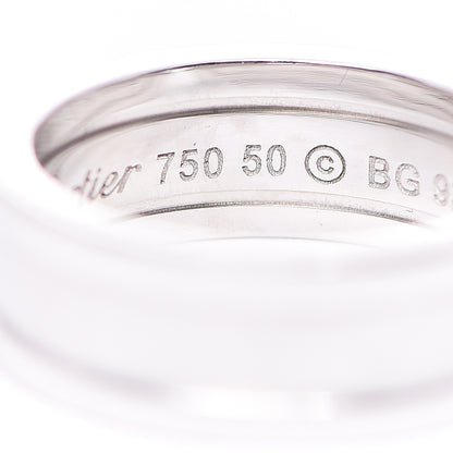 Cartier 18K White Gold 6.5mm Logo De Ring 50 5.25 4 of 6