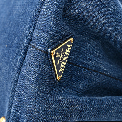 Prada Denim Logo Tote Bleu 11 of 12
