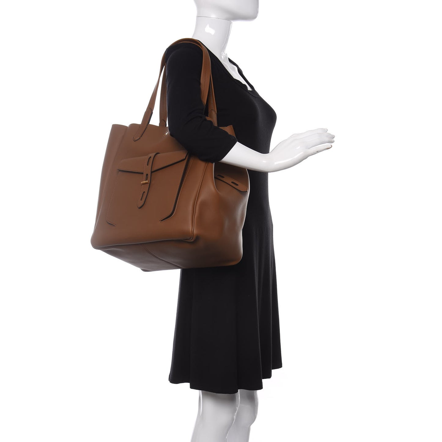 Calfskin Medium Hollywood T Twist Tote Taupe