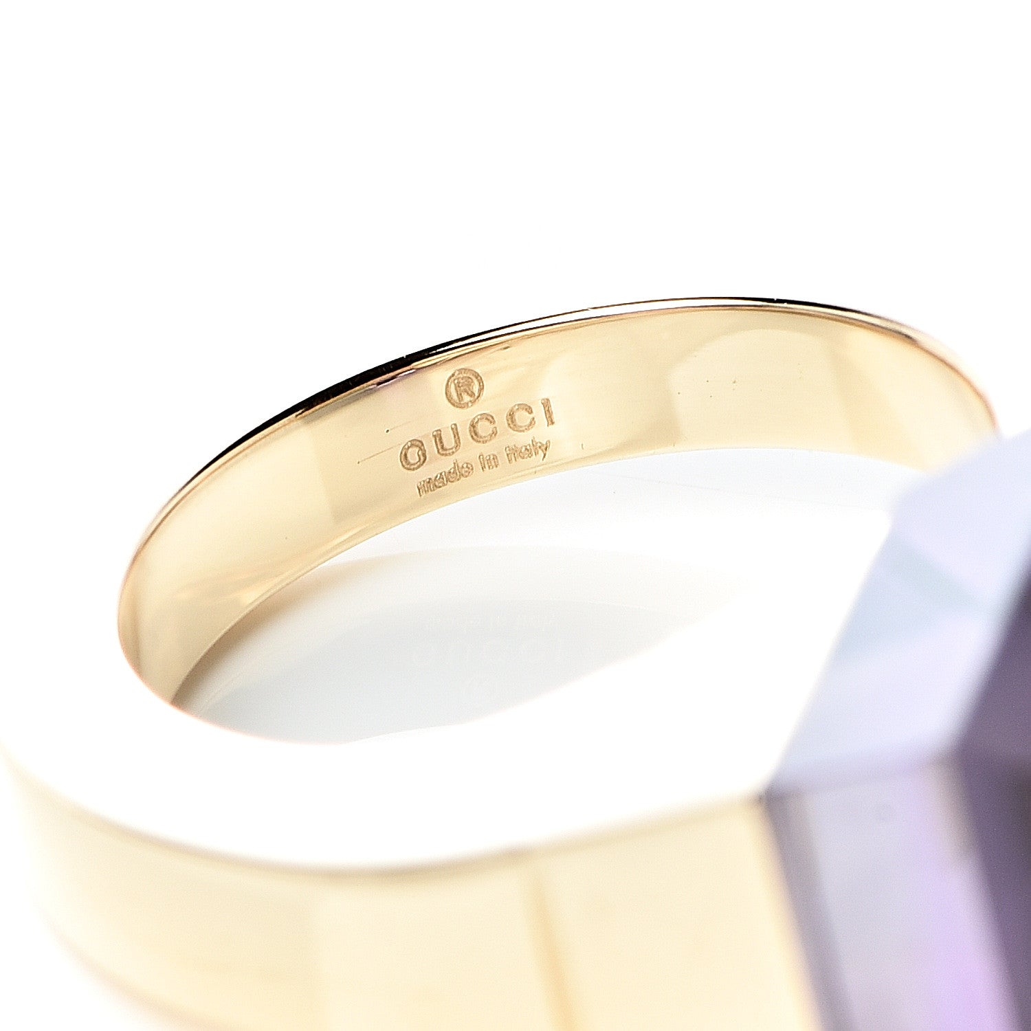 Gucci 18K Yellow Gold Amethyst Chiodo Ring 49 4.75 5 of 8