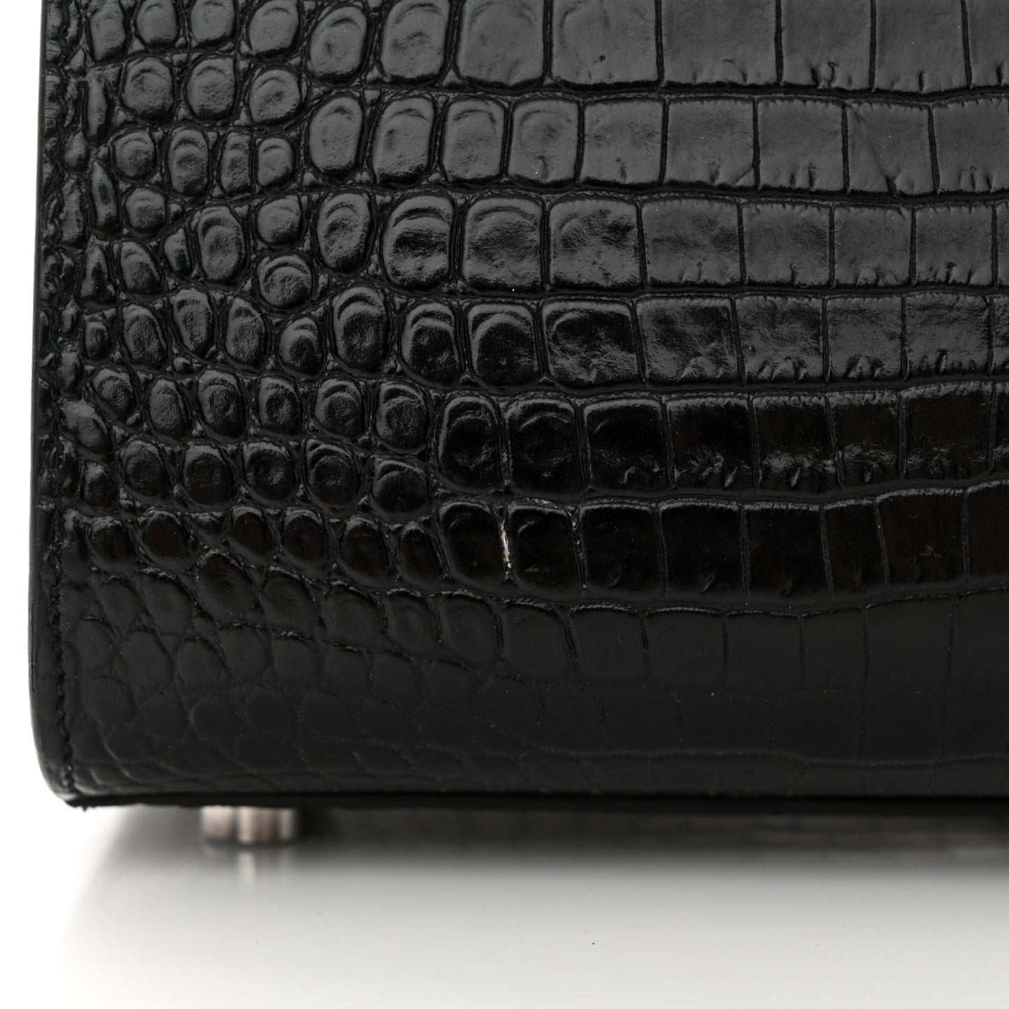 Calfskin Crocodile Embossed Nano Sac De Jour Black