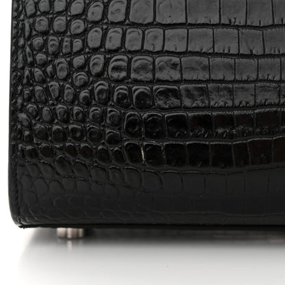 Saint Laurent Calfskin Crocodile Embossed Nano Sac De Jour Black 12 of 15